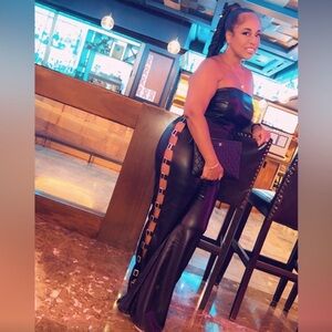 Black and Silver Wide-Leg Jumpsuit